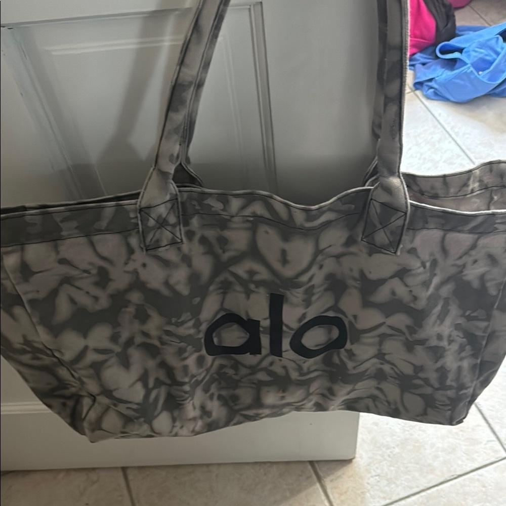 Alo Gray Tie-Dye Tote Bag